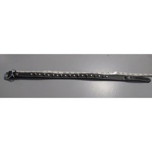 NWOT HEAVY BLACK LEATHER STUDDED and SPIKED DOG COLLAR 24"